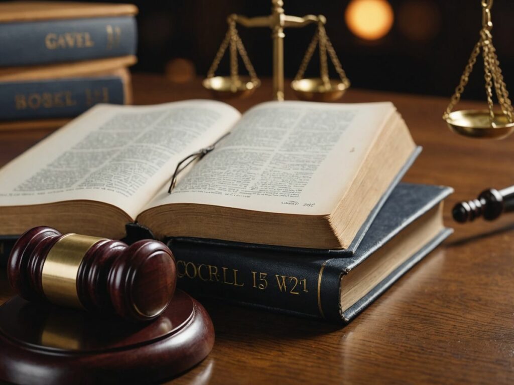 Gavel and law book representing Section 332 IPC