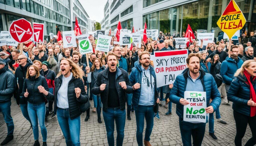 tesla protesters germany