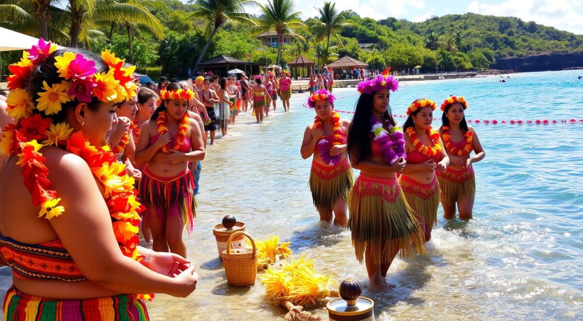 Hawaiian festivals and water ceremonies